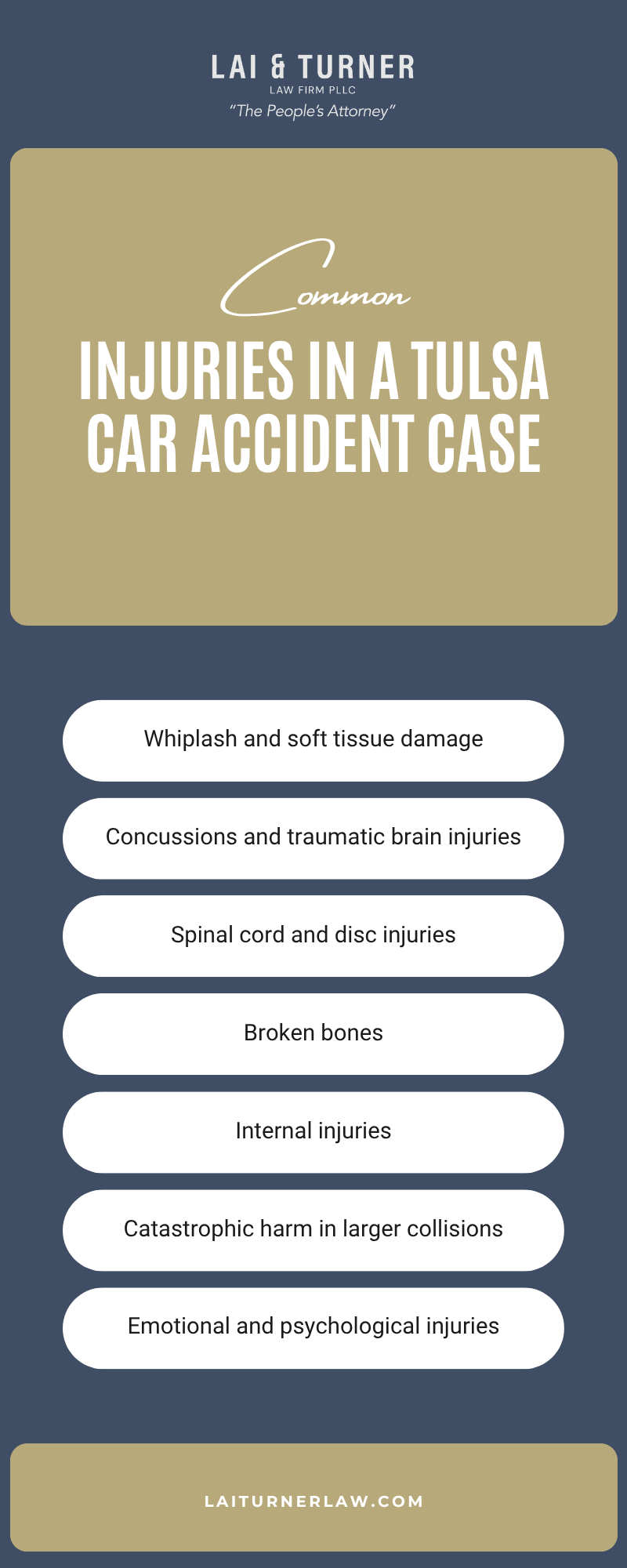 Injuries In A Tulsa Car Accident Case Infographic